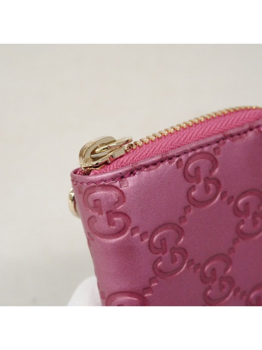 Gucci Coin Purse Guccissima Leather Pink Champagne Gold - Picture 6 of 9